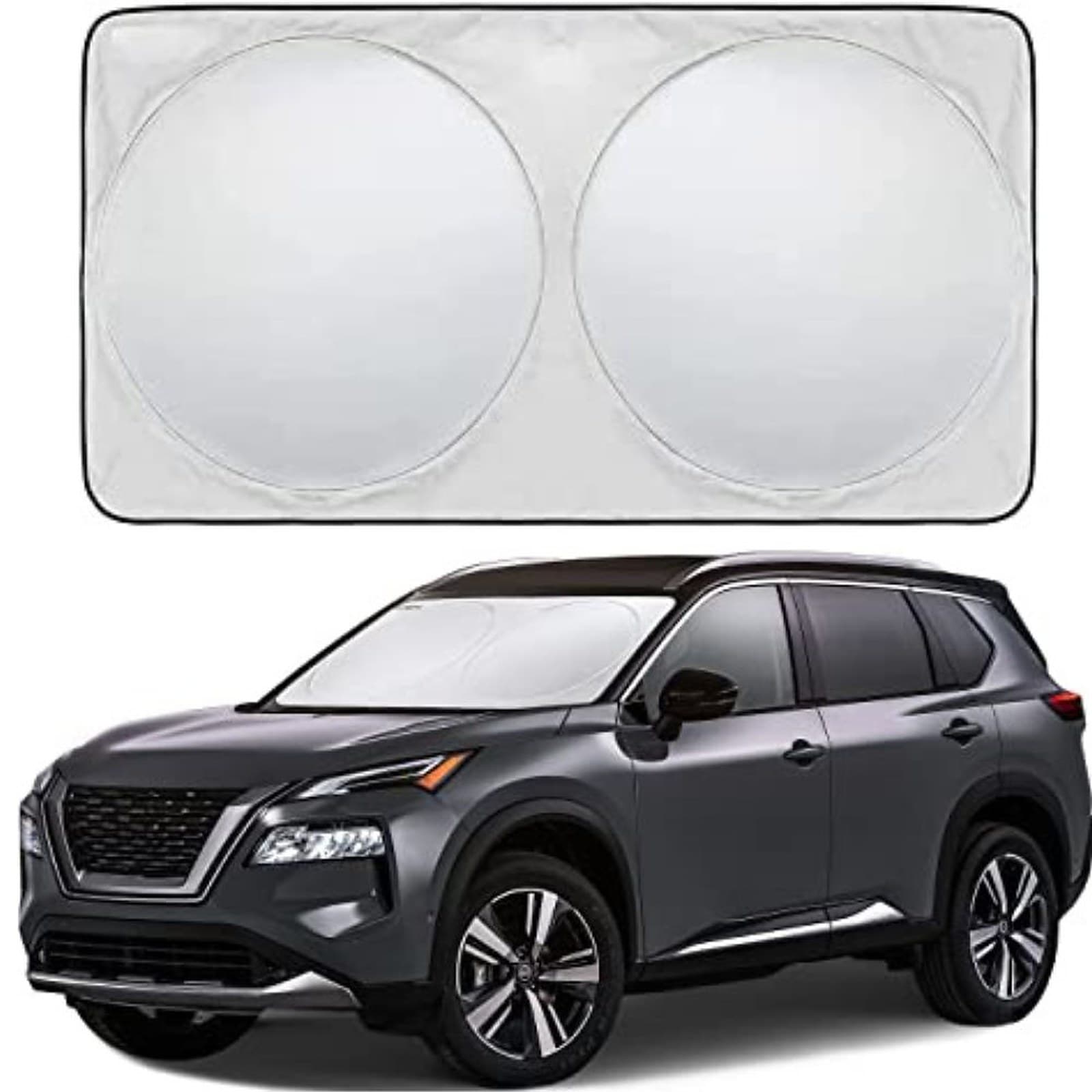 Maro Car Windshield Sun Shade with Steering Wheel Cover, Car Sun Visor, Large