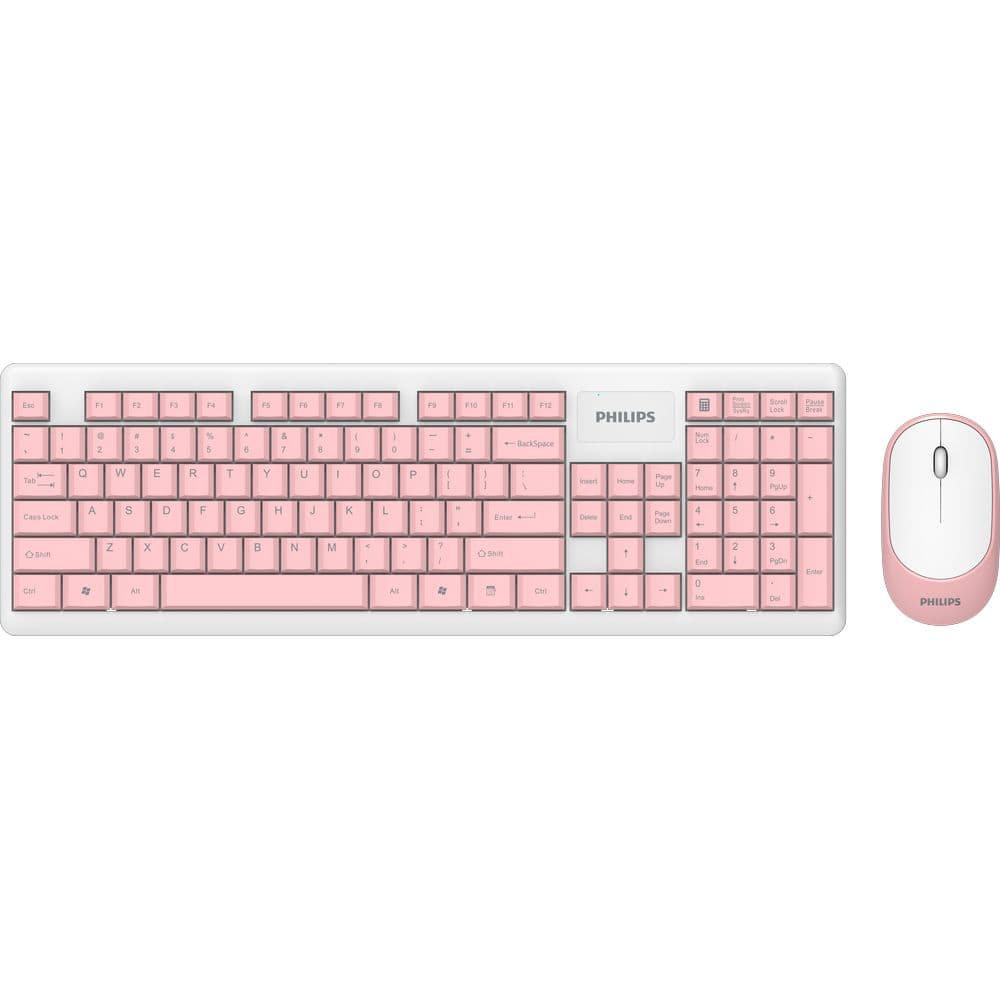 Philips SPT6314 (C314) Wireless Keyboard and Mouse Combo, Compact, Quiet - Pink