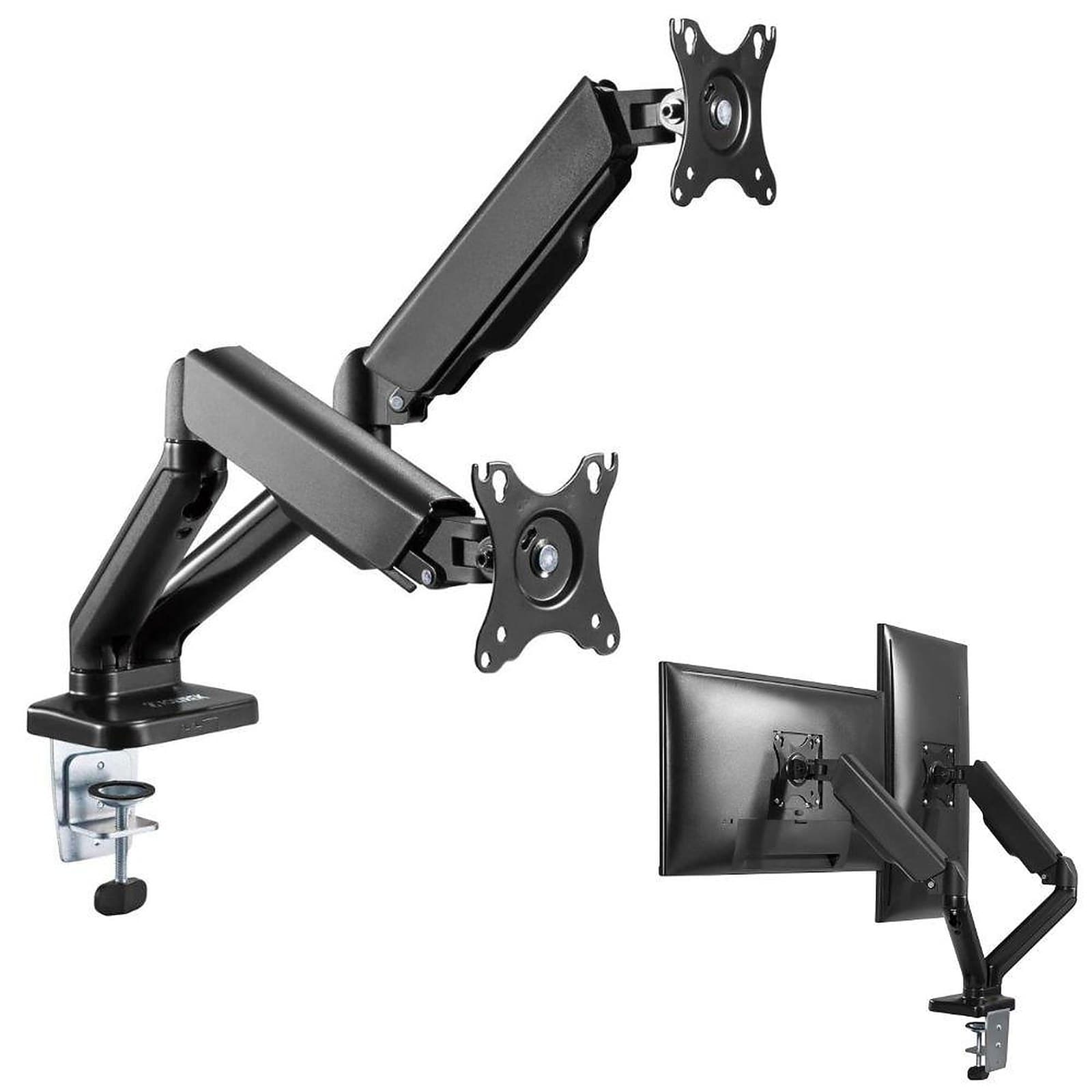 Fortrek Double Monitor Desk Mount Arms Dual Stand, Adjustable Grommet Mounting for 17 to 32 Inch Computer Screens