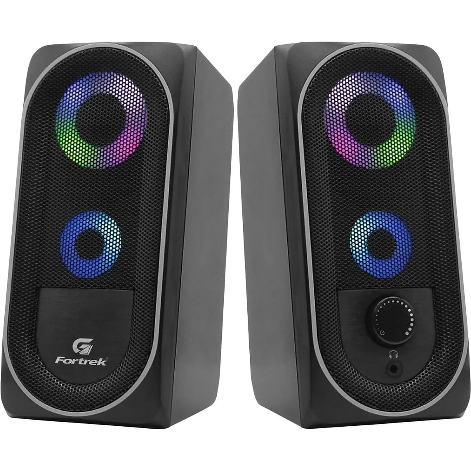 Fortrek PC Gaming Speakers with 360 Stereo Sound, PC Computer Stereo Speaker USB Powered with a 3.5mm Connector, Black