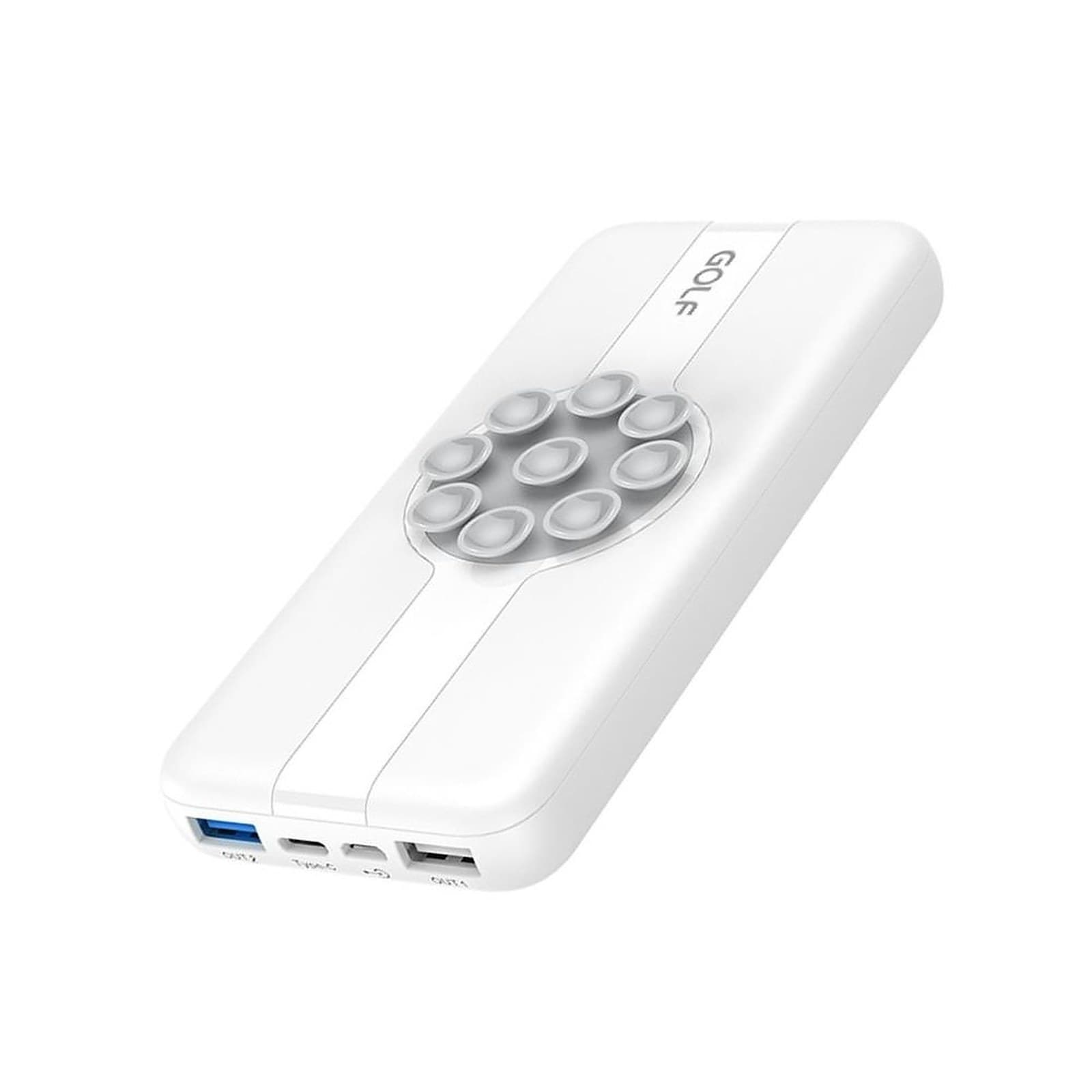 Golf Wireless Power Bank Portable Battery Fast Charger 10000mAh Powerbank, with Dual Input and Four Output, White
