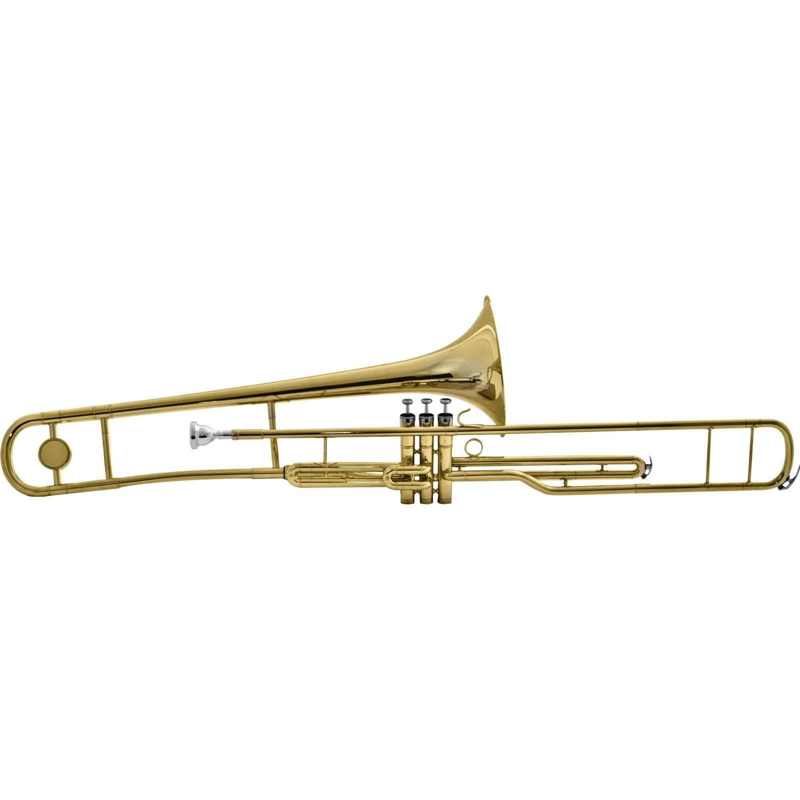 Harmonics HSL-900L Bb Piston Trombone Trumpet Brass Instrument Gold Lacquer with Soft Carrying Case