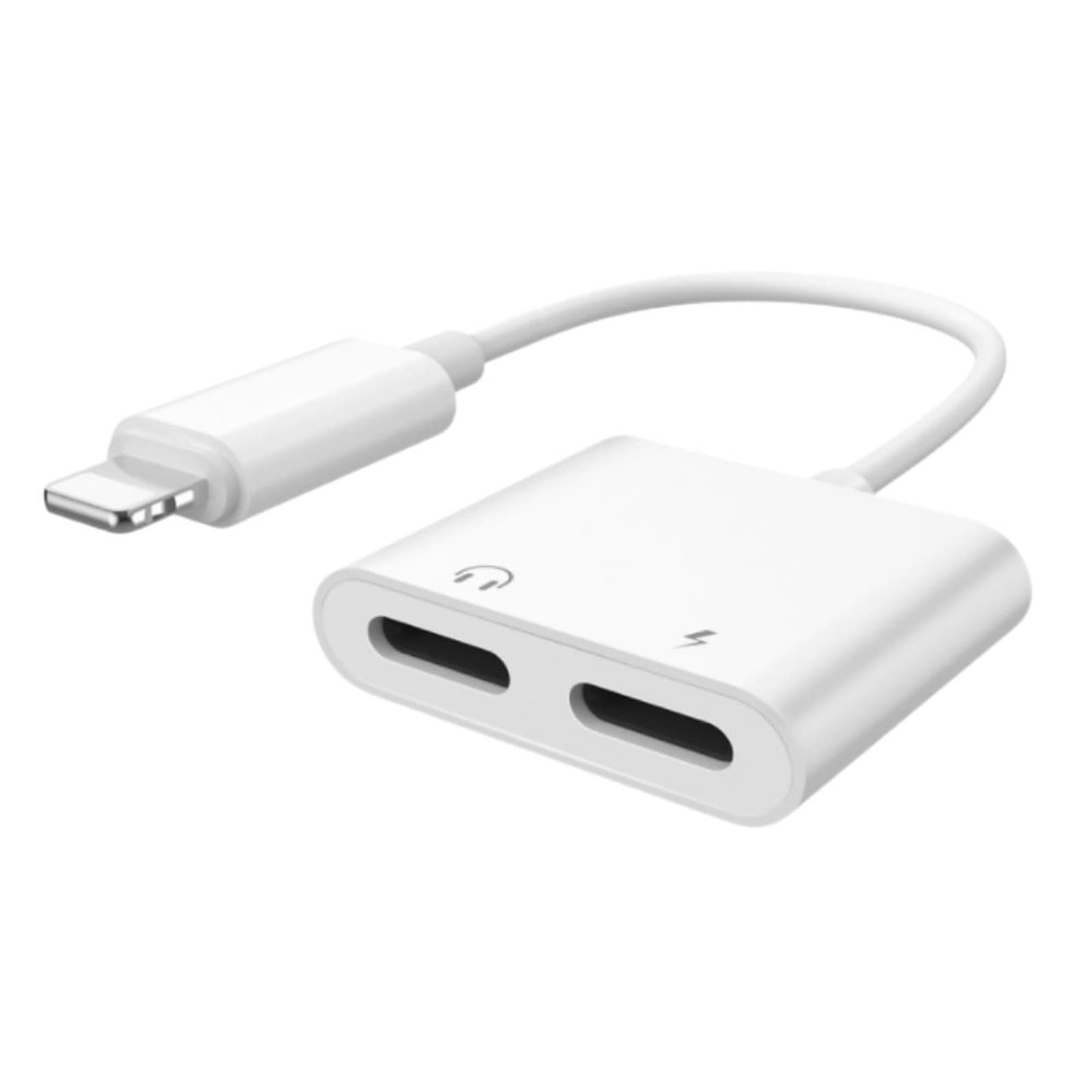 Joyroom S-Y104 Dual Lightning Adapter, Double Lightning Audio and Charging Converter, Headphone Charger Splitter, White