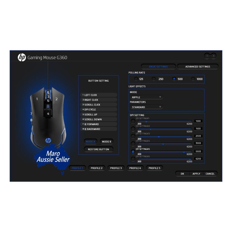 HP G360 Gaming Mouse Software