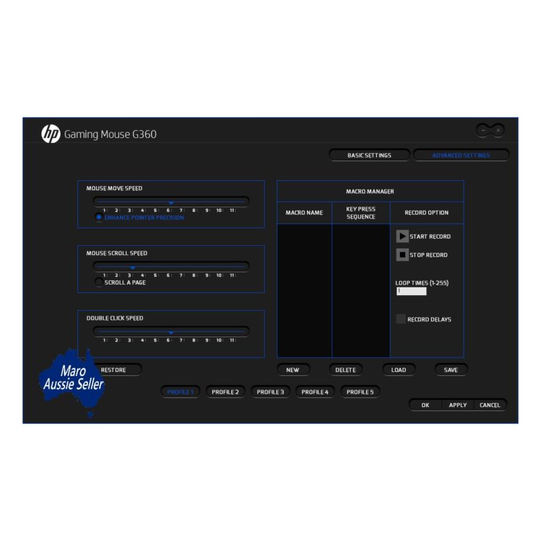 HP G360 Gaming Mouse Software