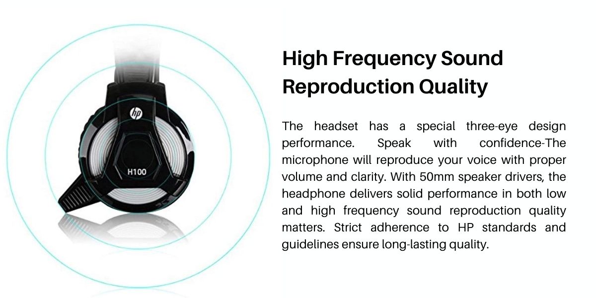 Hp h100 gaming headset with mic best sale