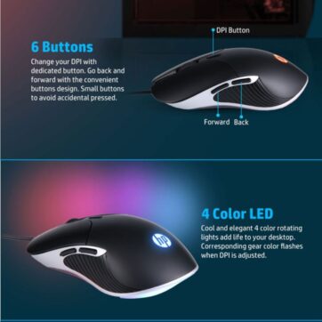 HP M280 RGB USB Wired Gaming Mouse 3