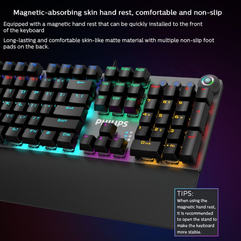 Philips SPK8614 Mechanical Gaming Keyboard with Wrist Rest Detail 11