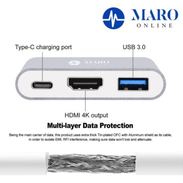 Maro 3 in 1 Type C USB HDMI Adapter Detail 02