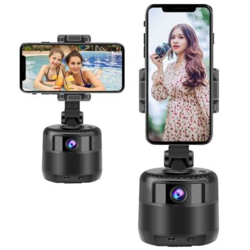 Smart Portable Selfie Stick【NO APP Required】 360°Rotates Auto Face Selfie Stick Suitable for Mobile Phones Live Video Tripod-Idea for Live Streaming Tablets-Mobile Phone Camera Stand 