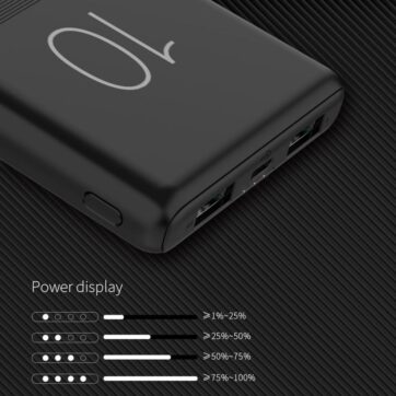 Golf PB G80 Fast Charge Portable Power Bank Black and White 6 3