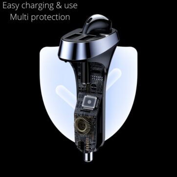 Joyroom JR CP2 Dual USB Car Charger with Wireless Earphone Black 7