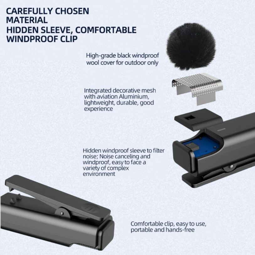 EP033A A Wireless Microphone with Charging Case 3.5mm 08