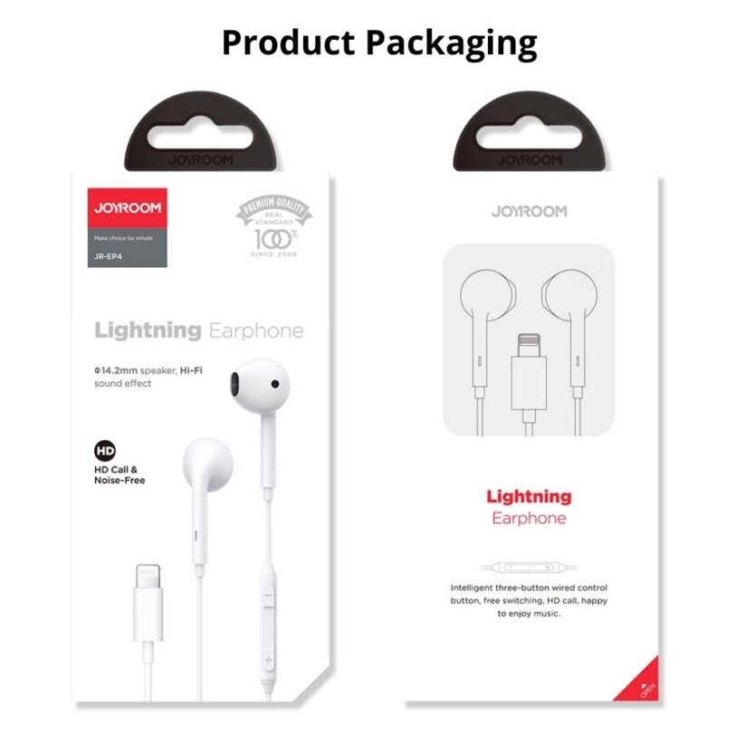 Joyroom JR EP4 Ben Series Lightning earphone white 8 1