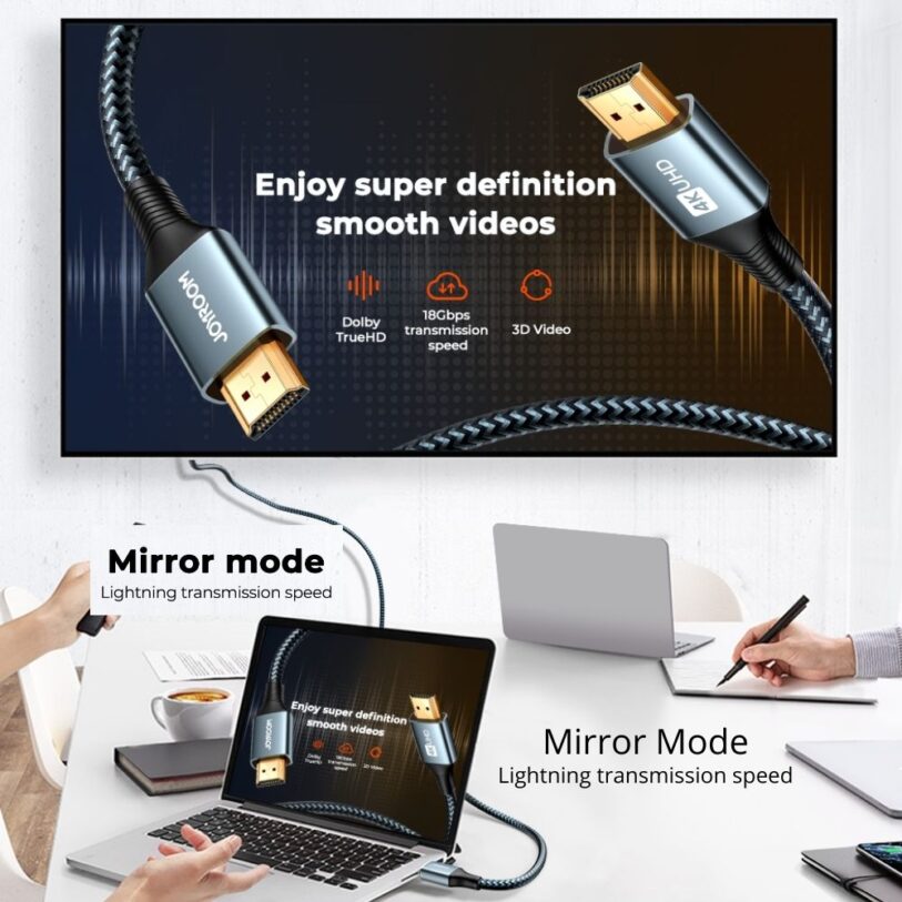 Joyroom SY 20H1 HDMI to HDMI cable 2m Gray 6
