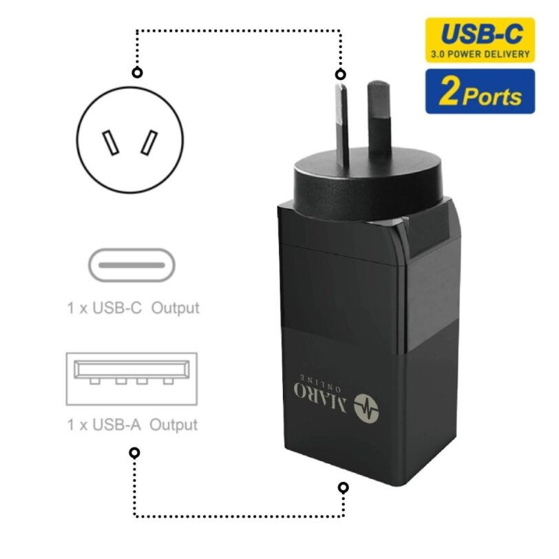 Maro PD48 2P 48W Wall Charger Black 3