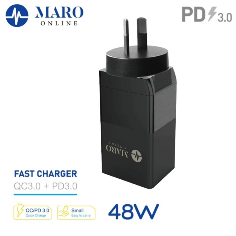 Maro PD48 2P 48W Wall Charger Black 4