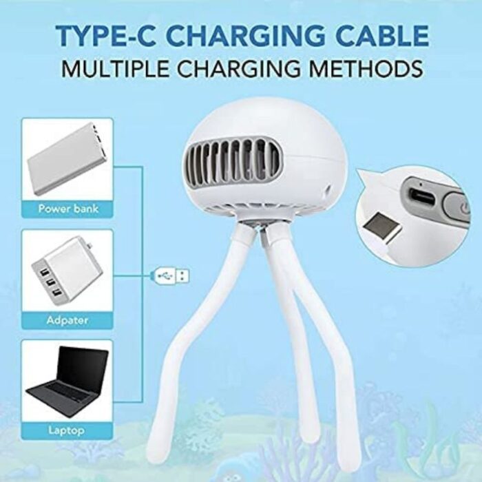 Rechargeable Fan Jelly Fish with Flexible Tripods PF H9WT 11