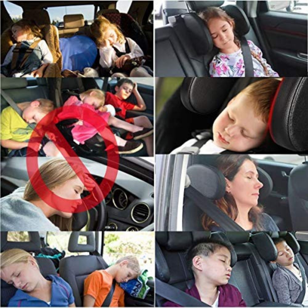 Metyere Car Seat Headrest Neck Pillow Side Head Support Retractable Sleeping Support Auto Head Rest Cushion Relax Support Headrest Comfortable Soft Pillows for Travel Car Seat & Home 