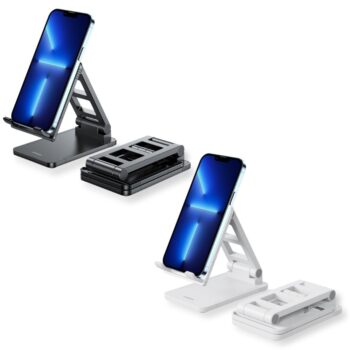 Joyroom Adjustable Cell Phone Stand, Foldable Mobile Phone Holder for Desk for iPhone 15 14 13, Samsung S24 S23 S22 and More