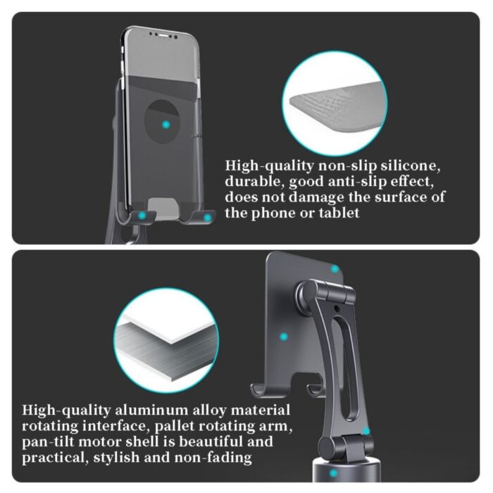 S3 BK Smart Phones Tablets stand with Auto AI Face Tracking 10