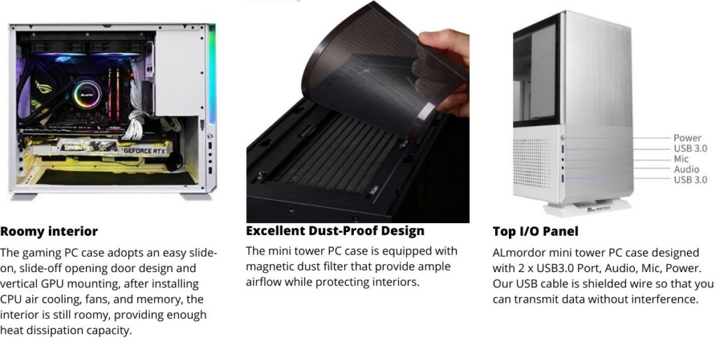 ALmordor Aluminum Mini Tower Computer Case 4