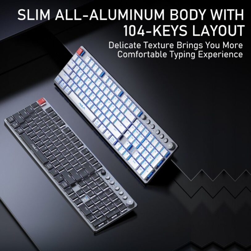 AULA F2090 3 in 1 Mechanical Keyboard slim aluminum 1 1