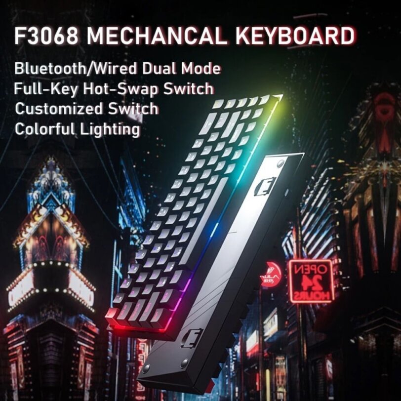 AULA F3068 2 in 1 Mechanical TKL Keyboard dual mode 1