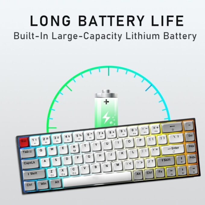 AULA F3068 2 in 1 Mechanical TKL Keyboard long battery life 2