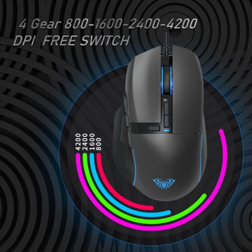AULA F808 Wired Gaming Mouse DPI 2