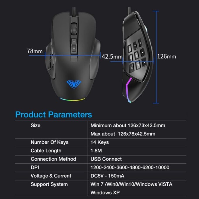 AULA H510 Advanced RGB Gaming Mouse parameters 1