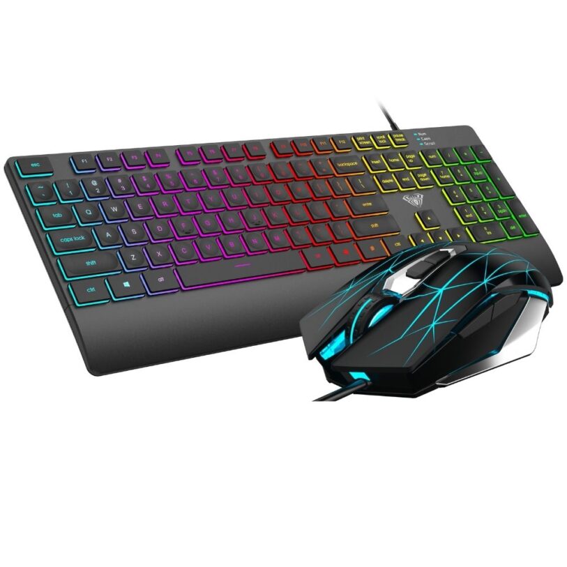 AULA T201 Wired Gaming Keyboard and Mouse combo view 1