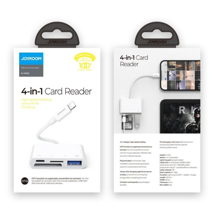Joyroom S H142 USB OTG card reader for iphone high speed 2 1