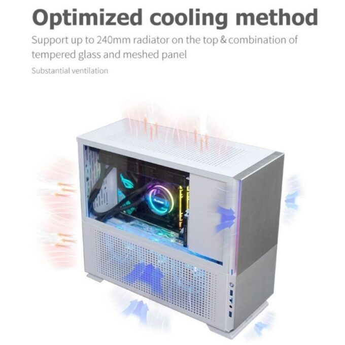 AL Mordor Mid Tower Computer Case Sparkle 170M MATX Silver cooling 2 812x812 1