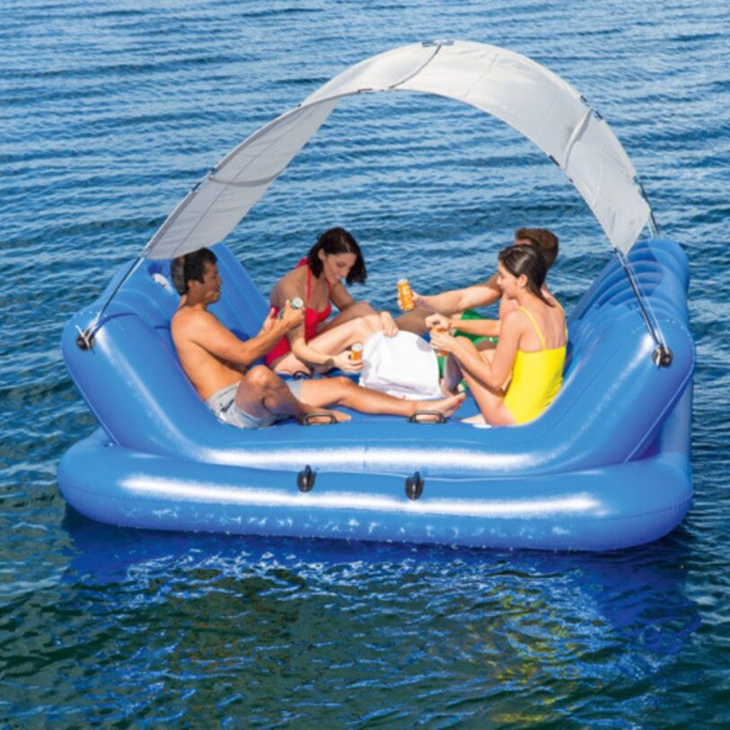 Inflatable Island with Sunshade and Soundbar 43134E comfortable