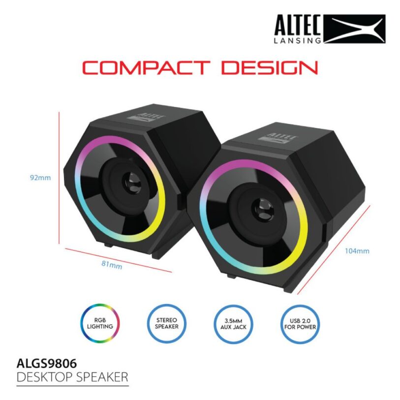 Altec Lansing ALGS9806 Wired RGB Multimedia Desktop Speaker 6
