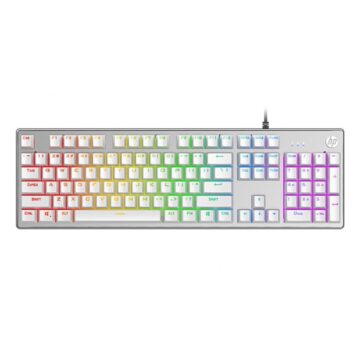 HP K500F USB Wired Gaming Keyboard with Metal Panel White 1