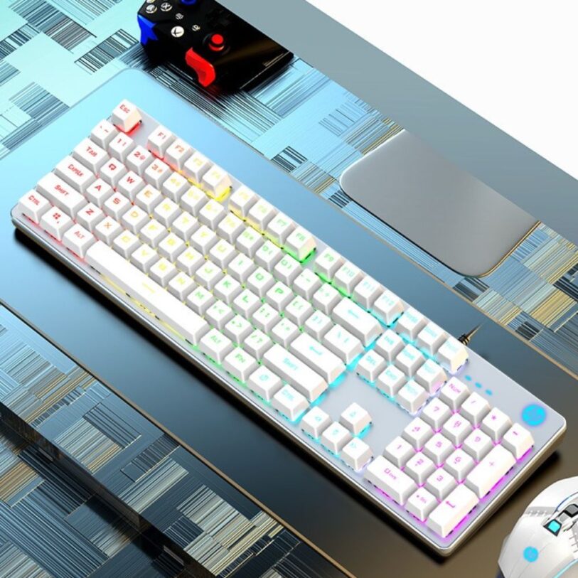 HP K500F USB Wired Gaming Keyboard with Metal Panel White 5