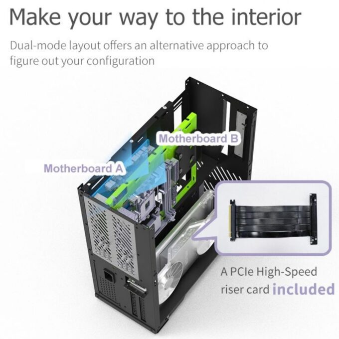 ALmordor Mini Tower SFF ITX Computer PC Case Aluminum Panel for Gaming Desktop, Easy Assemble, Black
