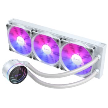 ALmordor Spectre Pro 360mm Liquid CPU Cooler with 3 RGB Fans, ARGB 5V 3Pin Sync, Liquid Cooling System for PC, Computer, White