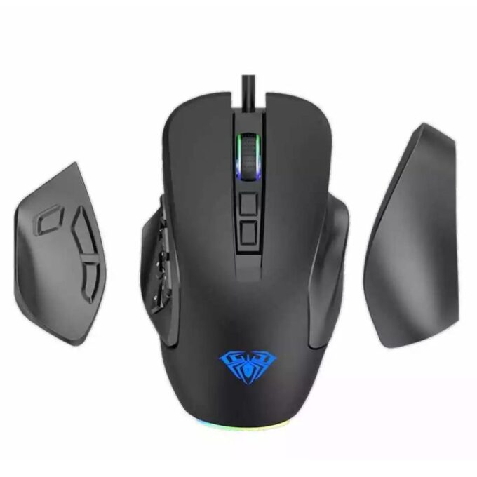 Aula H510 Wired Gaming Mouse with RGB Backlit, 9 Side Buttons, USB Mouse for PC, Laptop, Computer