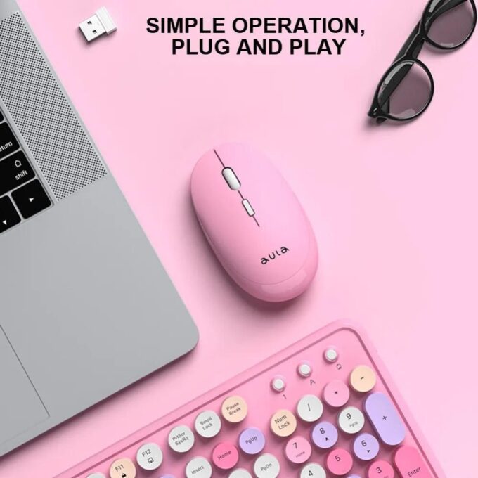 Aula AC306 2.4G Wireless Keyboard and Mouse Combo Set Colorful (2)