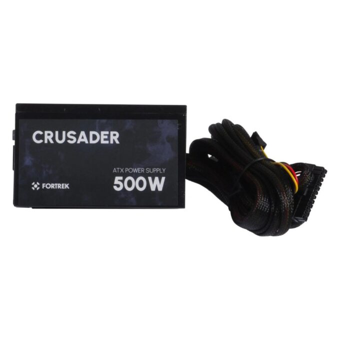Fortrek Crusader 500W ATX Gamer Bivolt Computer Power Supply PSU, High Performance Gaming Support, Black