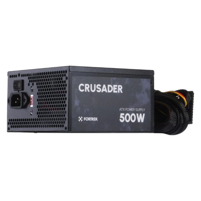 Fortrek Crusader 500W ATX Gamer Bivolt Computer Power Supply PSU, High Performance Gaming Support, Black