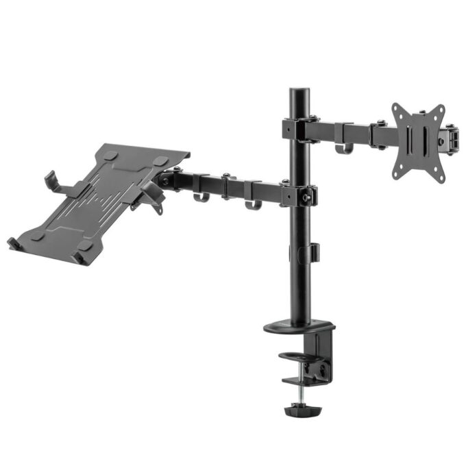 Fortrek FK485S Dual Monitor Arm with Laptop Tray