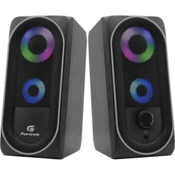 Fortrek PC Gaming Speakers with 360 Stereo Sound, PC Computer Stereo Speaker USB Powered with a 3.5mm Connector, Black