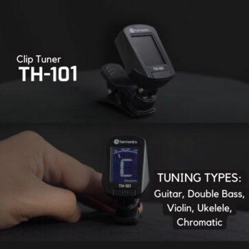 Harmonics TH 101 Clip on Tuner for Guitar Bass Violin Ukulele Chromatic with LED Screen 1
