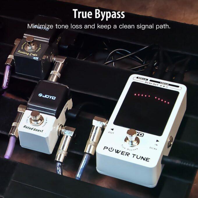 Joyo JF-18R Power Tune Tuner Pedal True Bypass with 8 Isolated DC 9V Outputs Power Supply for Guitar, Bass, and Effect Pedals