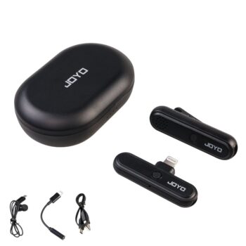 Joyo JW-05M Wireless Mini Microphone System Lightning Connectivity Wireless Mic for Live Streaming, Video Recording, Black