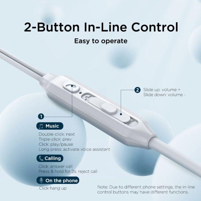 Joyroom Type-C In-Ear Metal Wired Earbuds, Earphones with High-Quality Sound, Headset Headphones USB-C Compatible, White/ Silver